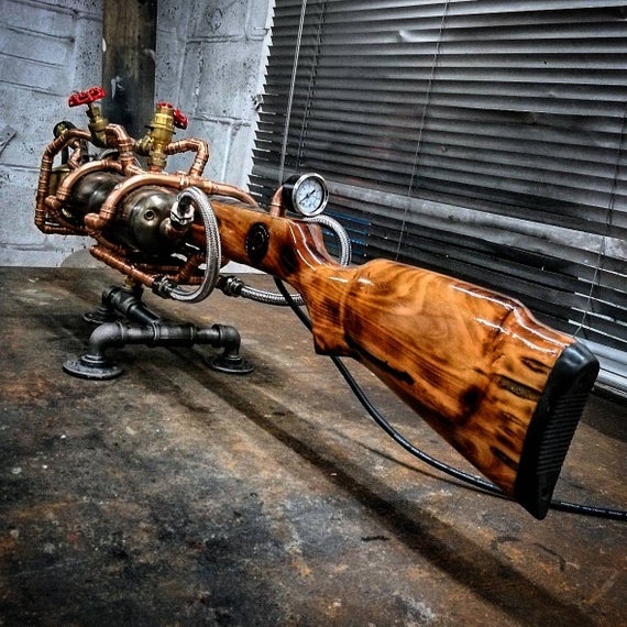 Retro Industrial edison Style Flamethrower Table Lamp - urban steampunk art *UK ONLY * by TheLittleVintageLamp steampunk buy now online