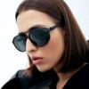 Side shield sunglasses for men, women in black matte with polarized lenses UV400 by KLASSGLASS steampunk buy now online