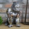 Silver Steampunk Gorilla Ornament Shelf Sitting Home Decoration Gift Statue Figurine 7203 by HomewareEmporiumCo steampunk buy now online