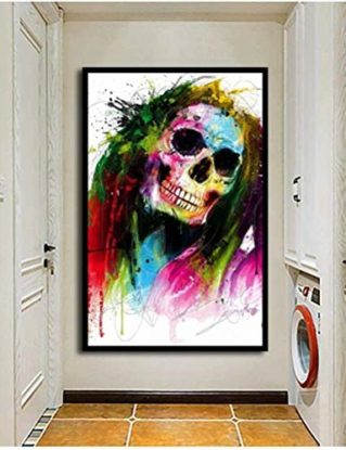 YOULAN Canvas print Art Posters Prints Patrice Colorful Skeleton Canvas Painting Rocky Steampunk Salon Teenager Kitchen Posters Wall Decor-50X70Cm No Frame Wall decoration art steampunk buy now online