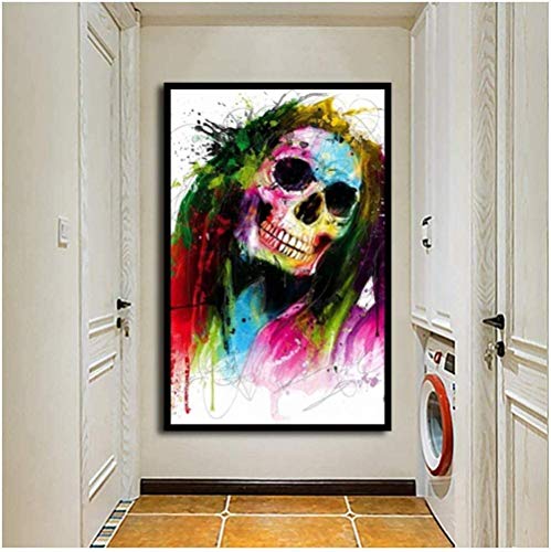YOULAN Canvas print Art Posters Prints Patrice Colorful Skeleton Canvas Painting Rocky Steampunk Salon Teenager Kitchen Posters Wall Decor-50X70Cm No Frame Wall decoration art steampunk buy now online
