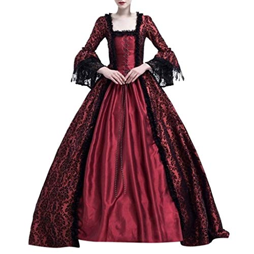 Easong Women's Prom Gothic Victorian Fancy Palace Masquerade Dresses Wine steampunk buy now online