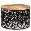 Zora Walter Round Coffee Table Solid Mango Wood Coffee Table Living Room Table Steampunk Fu With gears, size: 60 x 40 cm steampunk buy now online