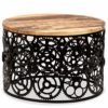 Zora Walter Round Coffee Table Solid Mango Wood Coffee Table Living Room Table Steampunk Fu With gears, size: 60 x 40 cm steampunk buy now online