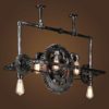 Liunce 6-Lights Steampunk Vintage Black Metal Iron Gear Water Pipe Chandelier European Retro Industrial Pendant Lights Restaurant Bar Clothing Store Decorative Ceiling Lamps E27 Edison steampunk buy now online