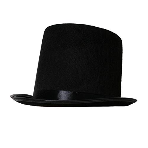 TOP HAT - FELT HAT WITH BLACK SATIN BAND VICTORIAN HALLOWEEN FANCY DRESS (PACK OF 1) steampunk buy now online