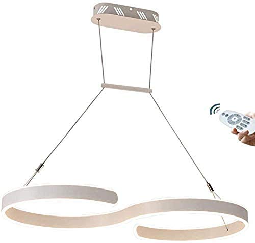 GH-YS 60W Modern LED Chandelier Creative White Aluminum Acrylic Adjustable Height Chandelier Remote Control Dimmable 3000K-6000K L60cm * W30cm [A Energy] steampunk buy now online