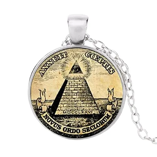 Steampunk Vintage symbol masonic illuminati antique print illustration poster glass pendant necklace fashion jewelry steampunk buy now online