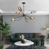 HUAQIMEI Retro Ceiling Lights Living Room Modern 6 Lamp Sputnik Ceiling Lamp Glass Lampshades Classic Mid Century Modern Lighting Fixture steampunk buy now online