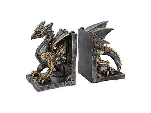 Nemesis Now Dracus Machina Bookends 27cm, Bronze steampunk buy now online