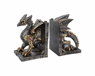 Nemesis Now Dracus Machina Bookends 27cm, Bronze steampunk buy now online