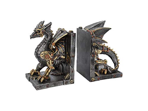 Nemesis Now Dracus Machina Bookends 27cm, Bronze steampunk buy now online