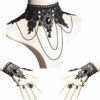 Daimay Black Choker Lace Necklace with Bracelet Set Punk Party Gothic Vintage Handmade Lolita Retro Bracelet Wristband for Women steampunk buy now online