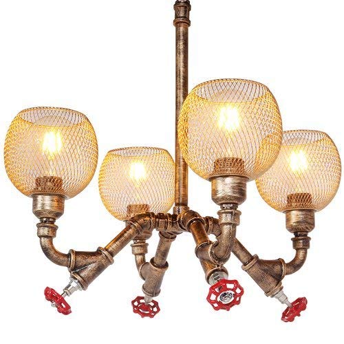 4-Lights Industrial Vintage Rustic Steampunk Chandeliers Metal Iron Waterpipe Retro Ceiling Pendant E27 Edison Antique Lamp Restaurant Bar Cafe Chandelier steampunk buy now online