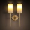 Wall Lights Indoor Lighting Modern Simple American Creative Style Double Head E27 Candlestick Bedside Reading Light Fabric Shade Iron Wall Lamp for Contemporary Living Room Bedroom Hallway steampunk buy now online
