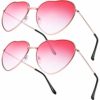 Boao 2 Pairs Hippy Specs Glasses Heart Shaped Sunglasses for Hippie Fancy Dress Accessory, Rose Gold Frame (Gradient Red Lens) steampunk buy now online