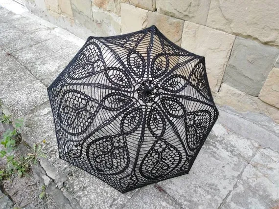 Black Crochet Umbrella, Photo Session, Victorian Parasol, Lace Umbrella, Goth Umbrella, Steampunk Umbrella, Theatre Props, Retro Vintage, by Etelina steampunk buy now online Black Crochet Umbrella, Photo Session, Victorian Parasol, Lace Umbrella, Goth Umbrella, Steampunk Umbrella, Theatre Props, Retro Vintage, by Etelina steampunk buy now online