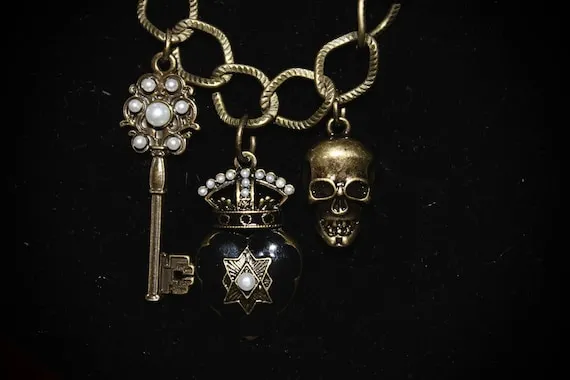 Crowned Heart and Key Necklace by CharmsBrewedByLex steampunk buy now online Crowned Heart and Key Necklace by CharmsBrewedByLex steampunk buy now online