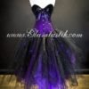 Custom Size Light up Purple and Black lace feather sparkle Burlesque witch costume day of the dead Corset prom dress by Glamtastik steampunk buy now online