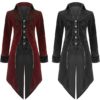 Fashion Mens Tailcoat Black / Maroon Velvet Goth Steampunk Aristocrat Regency Jacket by Clothing4all2017 steampunk buy now online