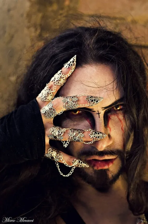Men Armor Ring "Eleine" Full Hand Claw Rings - Full Finger Rings, Vampire Jewelry, Halloween Ring, Halloween Costume by MyrilJewels steampunk buy now online Men Armor Ring "Eleine" Full Hand Claw Rings - Full Finger Rings, Vampire Jewelry, Halloween Ring, Halloween Costume by MyrilJewels steampunk buy now online