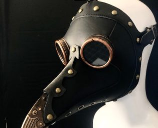 Plague doctor Mask Hat Plague Mask Faux Leather bird mask Jackdaw Steampunk Masquerade Mask halloween costume mask with beak by HigginsCreek steampunk buy now online