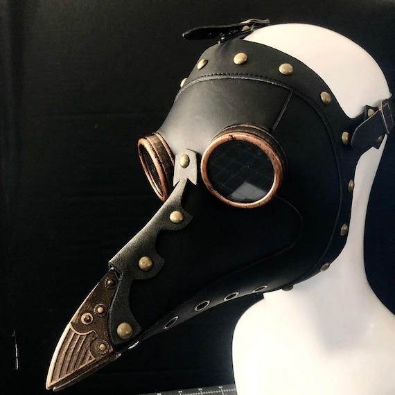 Plague doctor Mask Hat Plague Mask Faux Leather bird mask Jackdaw Steampunk Masquerade Mask halloween costume mask with beak by HigginsCreek steampunk buy now online