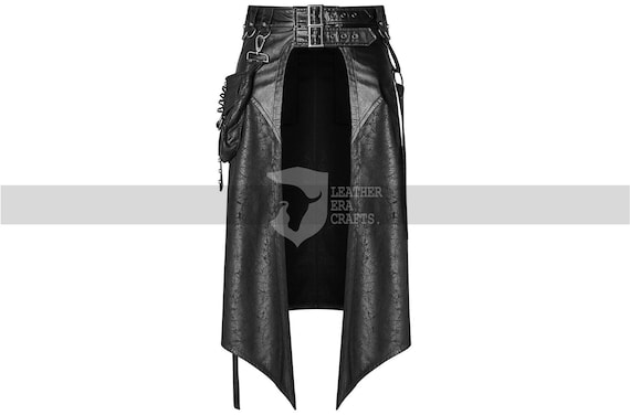 Punk Rave Mens Dieselpunk Half Skirt Kilt | Black Gothic Long Kilt | Steampunk Kilt | Gladiator Kilt | Kilt for Pride by LeatherEraCrafts steampunk buy now online