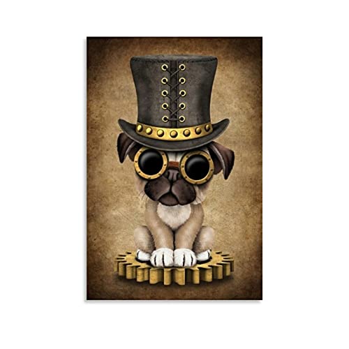 xingyao Animal Poster Cute Steampunk Pug Puppy Dog0703 Canvas Art Poster and Wall Art Picture Print Modern Family bedroom Decor Posters 08x12inch(20x30cm) steampunk buy now online
