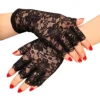Black Lace Gloves Ladies Half Finger Lace Gloves UV Protection for Fancy Dress Party steampunk buy now online Black Lace Gloves Ladies Half Finger Lace Gloves UV Protection for Fancy Dress Party steampunk buy now online