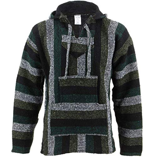 Hoody Jumper Mexican Baja Jerga Festival surf Hippy Hoodie Minty Green - XL steampunk buy now online