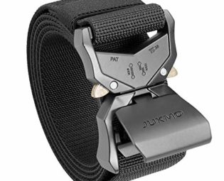 JUKMO Tactical Belt, Military Hiking Rigger 1.5" Nylon Web Work Belt with Heavy Duty Quick Release Buckle (Black, Medium) steampunk buy now online
