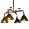 CHHD Vintage Industrial Iron Metal Pendant Ceiling Light Steampunk Retro LOFT Creative Metal Water Pipe Chandelier Bar Restaurant Decoration Kitchen Farmhouse Chandelier E27 steampunk buy now online