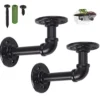 Pipe Shelf Brackets, eSynic 2Pcs Pipe Shelf Brackets Industrial Pipe Shelf Brackets Tube Rack Industrial Shelf for Book Shelf Floating Shelves Plumbing Pipe Shelf for Scaffold Board (15 * 8cm) steampunk buy now online