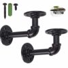 Pipe Shelf Brackets, eSynic 2Pcs Pipe Shelf Brackets Industrial Pipe Shelf Brackets Tube Rack Industrial Shelf for Book Shelf Floating Shelves Plumbing Pipe Shelf for Scaffold Board (15 * 8cm) steampunk buy now online