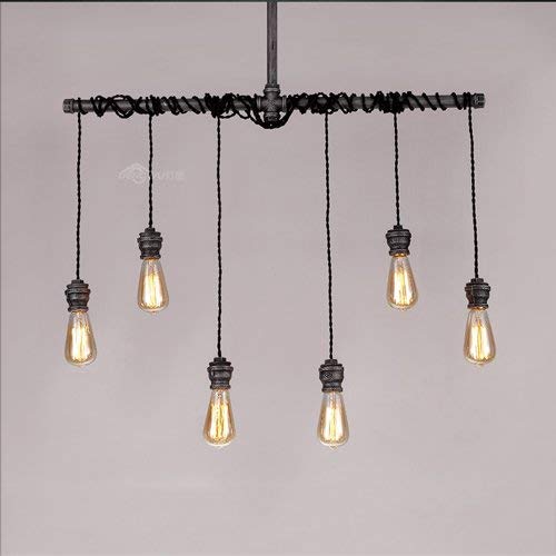 Industrial Style Metal Multi-Light Large Pendant Lighting Hanging Pipe Light Water Pipe Lamp Fixture Antique Wrought Iron Steampunk Ceiling Lights Use 10 E27 Bulbs in Black Finish Retro lamp steampunk buy now online