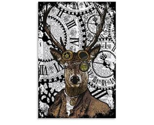 Steampunk Stag Art Poster Canvas Art Poster and Wall Art Picture Print Modern Family bedroom Decor Posters 08x12inch(20x30cm) steampunk buy now online