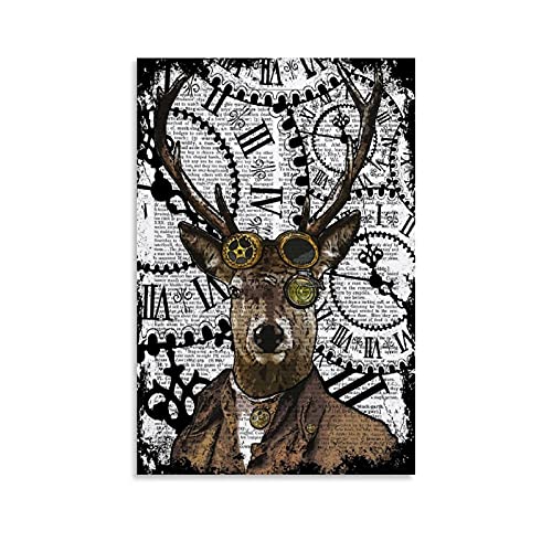Steampunk Stag Art Poster Canvas Art Poster and Wall Art Picture Print Modern Family bedroom Decor Posters 08x12inch(20x30cm) steampunk buy now online