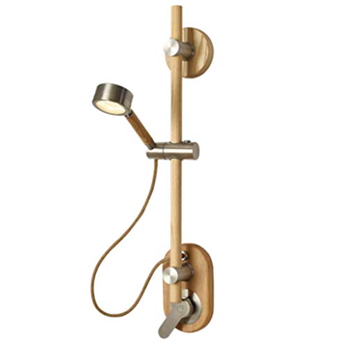 Wall Light Creative Simple Touch LED Reading Bedside Lamp Chrome Metal Natural Wood Adjustable Long Pole Wall Lamp with Plug Wire for House Living Room Bedroom Restaurants Coffee Shop steampunk buy now online