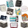 WILLBOND 12 Pieces Cute Enamel Letter Brooch Pin Cartoon Enamel Pins Set Saying Enamel Pin Badges for Clothing Bags Jackets Accessory DIY Crafts, Books Style steampunk buy now online