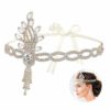 Lurrose 1920s Headpiece Vintage Headband Leaf Style Decor Wedding Bridal Themed Party Hairbands 1920 Hair Accessories for Women steampunk buy now online
