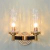 Wall Lights Indoor Nordic Postmodern Simple Light Luxury Double Head E14 Bedside Lighting Art Design Glass Lampshade Brass Wall Lamp for Living Room Bedroom Corridor steampunk buy now online