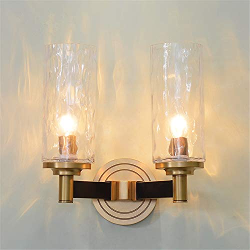 Wall Lights Indoor Nordic Postmodern Simple Light Luxury Double Head E14 Bedside Lighting Art Design Glass Lampshade Brass Wall Lamp for Living Room Bedroom Corridor steampunk buy now online