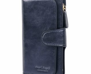 Pearl Angeli RFID Blocking Ladies Soft Vegan Leather Purse Large Tri-fold Womens Wallet with Card Holder (Royal Blue) steampunk buy now online