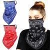 MoKo Scarf Mask Bandana with Ear Loops 3 Pack, Neck Gaiter Balaclava UV Sun Protection Face Mask for Dust Wind Outdoors Motorcycle Cycle Bandana Headband for Women - Red/Blue/Black steampunk buy now online