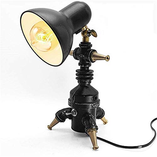 Desk Lamp Study Office Dimmable Bedside Lamp Industrial Retro Steampunk Style DIY Handmade Black Wear Effect Iron Water Pipe Mechanical Table Lamp Crafts steampunk buy now online