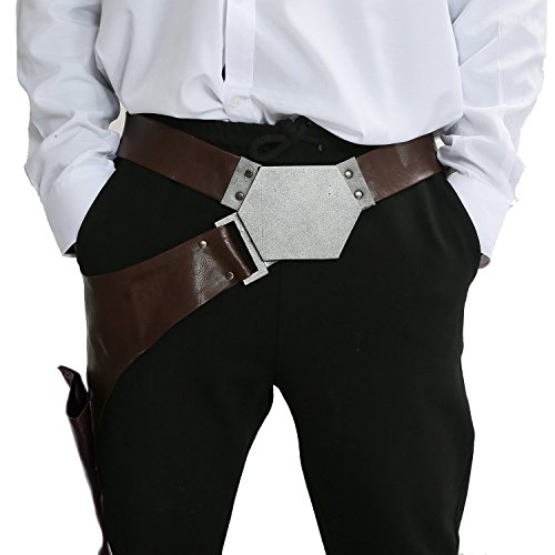 Halloween Solo Belt with Buckle Cosplay Men Leather Waistband with Gun Holster Fancy Dress Costume Clothing Merchandise Accessories steampunk buy now online