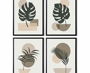 Minimalist Abstract Wall Art Set of 4 - Modern Home Decor Abstract Prints Collection Perfect For Bathroom Bedroom or Living Room (Unframed) A4 Size steampunk buy now online