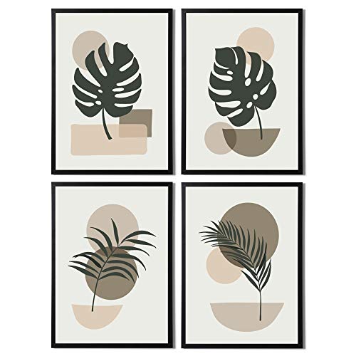 Minimalist Abstract Wall Art Set of 4 - Modern Home Decor Abstract Prints Collection Perfect For Bathroom Bedroom or Living Room (Unframed) A4 Size steampunk buy now online