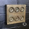 6 Gang 2 Way Bronze Solid Cast Metal Light Switch Industrial - BS EN Approved Vintage Crabtree 1950’s Style by VintageElectrical steampunk buy now online